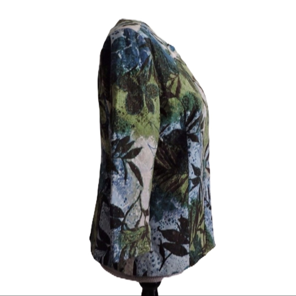 Chicos Blazer Artistic Blue Leaf - Picture 2 of 7